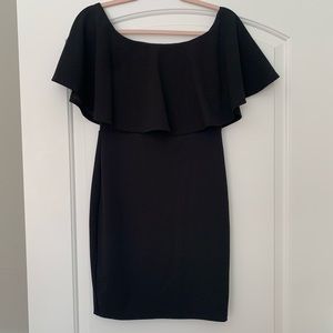 Off the Shoulder Ruffle Little Black Dress M